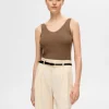 Toppe Og Bluser | Strik>SELECTED STRIKKET TANKTOP Brown