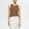 Toppe Og Bluser | Strik>SELECTED STRIKKET TANKTOP Brown