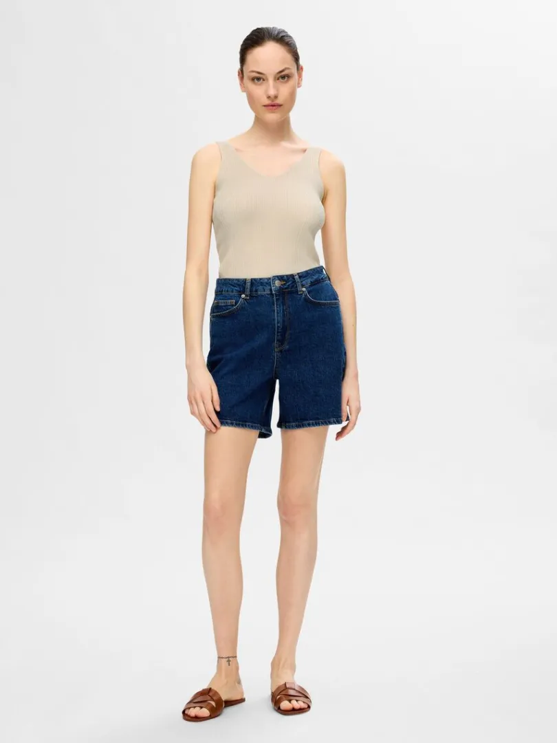 strikket_tanktop_1.webp Toppe Og Bluser | Strik>SELECTED STRIKKET TANKTOP Beige