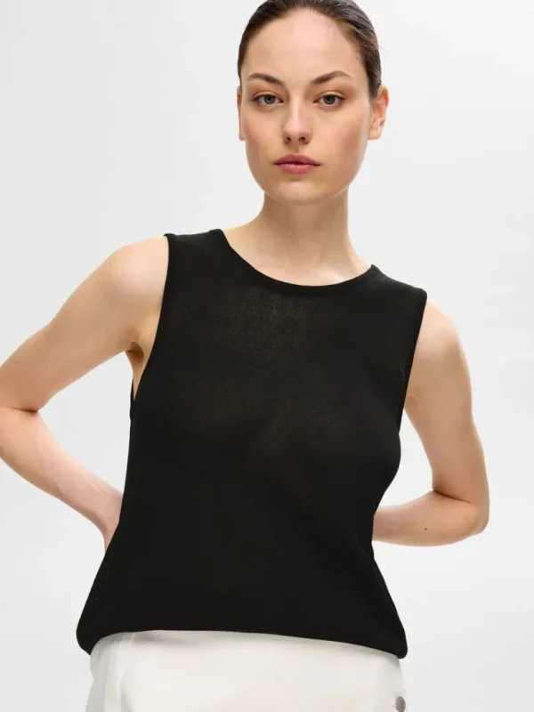 Toppe Og Bluser | Strik>SELECTED STRIKKET TANKTOP Black