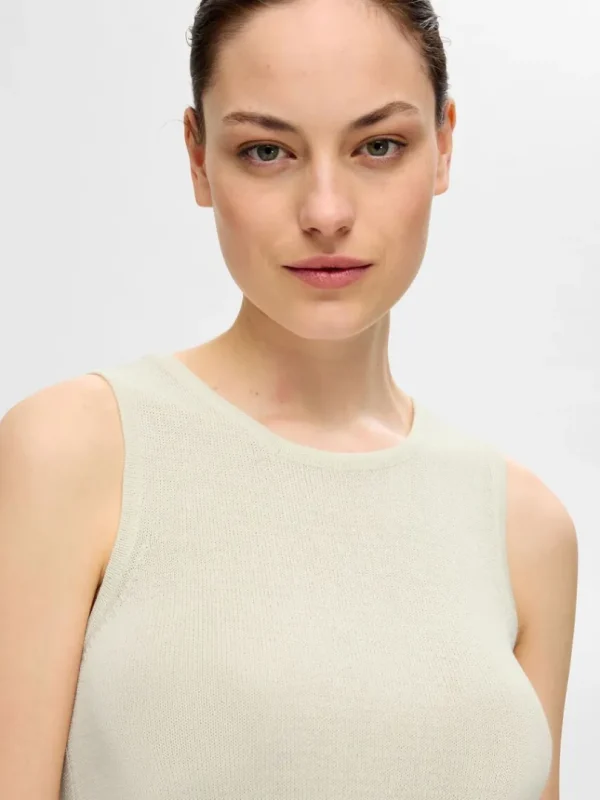 Toppe Og Bluser | Strik>SELECTED STRIKKET TANKTOP Beige