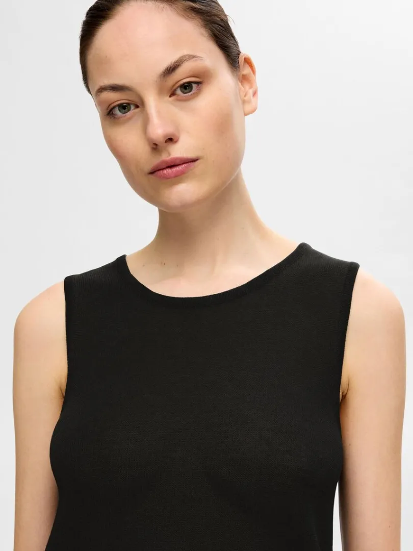 strikket_tanktop_3-3.webp Toppe Og Bluser | Strik>SELECTED STRIKKET TANKTOP Black