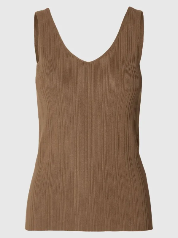 Toppe Og Bluser | Strik>SELECTED STRIKKET TANKTOP Brown