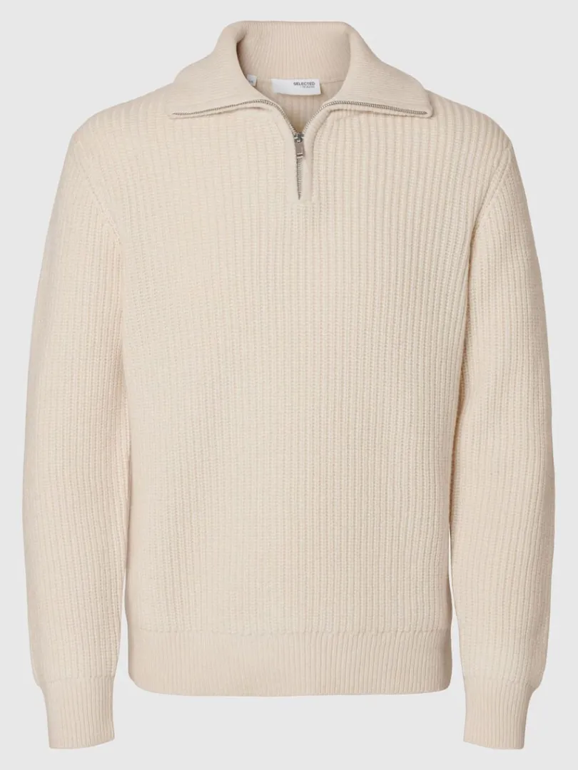 strikket_trje_med_halv_ly_4.webp Strik>SELECTED STRIKKET TRØJE MED HALV LYNLÅS Beige