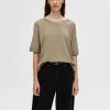 Toppe Og Bluser | Strik>SELECTED STRIKKET T-SHIRT Brown