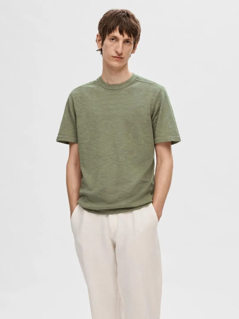 strikket_tshirt_0-4.webp T-shirts | Strik>SELECTED STRIKKET T-SHIRT Green