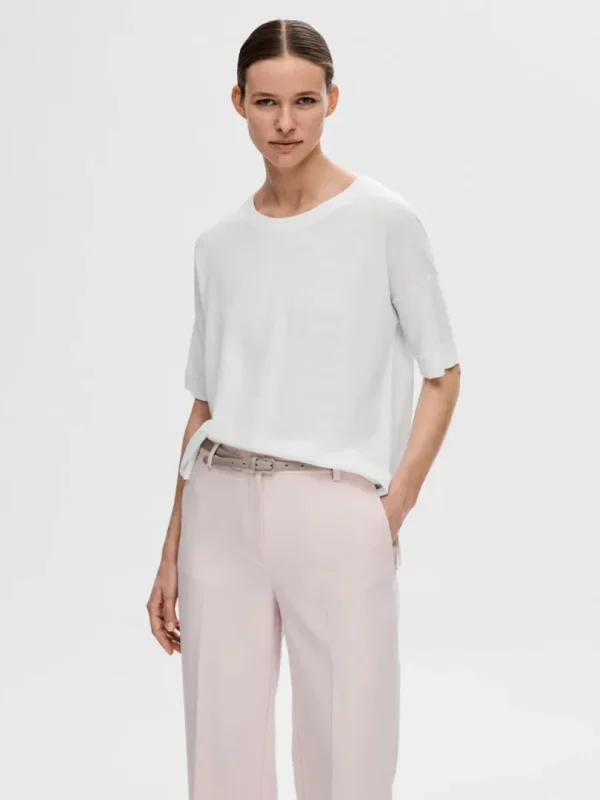 Strik>SELECTED STRIKKET T-SHIRT White