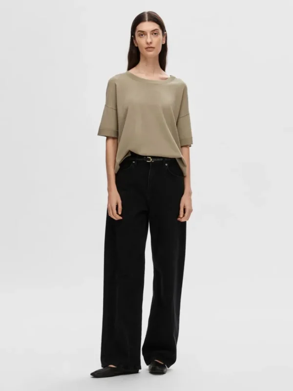 Toppe Og Bluser | Strik>SELECTED STRIKKET T-SHIRT Brown