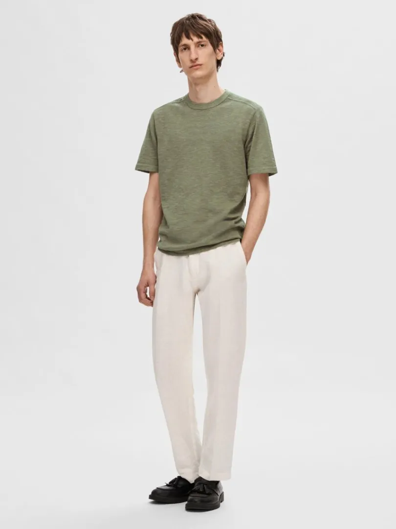 strikket_tshirt_1-4.webp T-shirts | Strik>SELECTED STRIKKET T-SHIRT Green