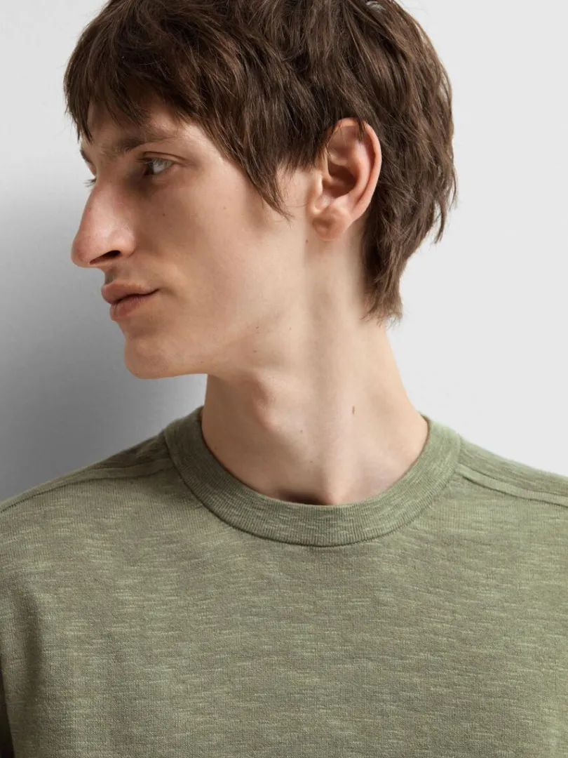 strikket_tshirt_2-4.webp T-shirts | Strik>SELECTED STRIKKET T-SHIRT Green