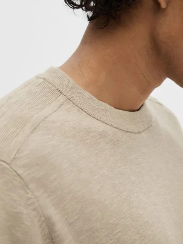 T-shirts>SELECTED STRIKKET T-SHIRT Beige