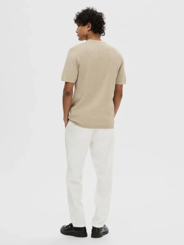 T-shirts>SELECTED STRIKKET T-SHIRT Beige