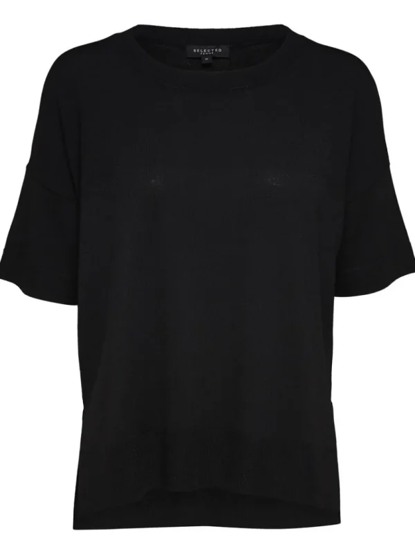 Strik>SELECTED STRIKKET T-SHIRT Black