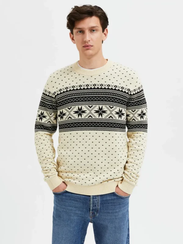 Strik>SELECTED STRIKKET VINTER STRIKTRØJE Beige