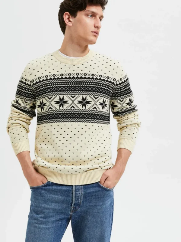 Strik>SELECTED STRIKKET VINTER STRIKTRØJE Beige