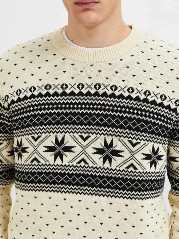 Strik>SELECTED STRIKKET VINTER STRIKTRØJE Beige