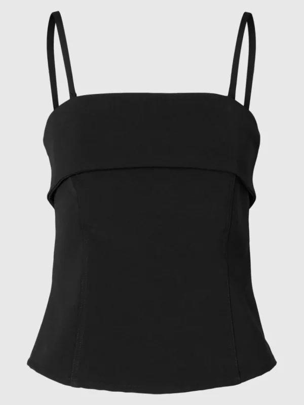 Toppe Og Bluser>SELECTED STROPLØS TOP Black