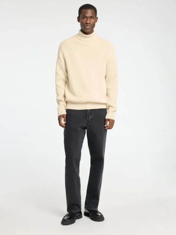 Strik>SELECTED STRUKTURERET RULLEKRAVE Beige