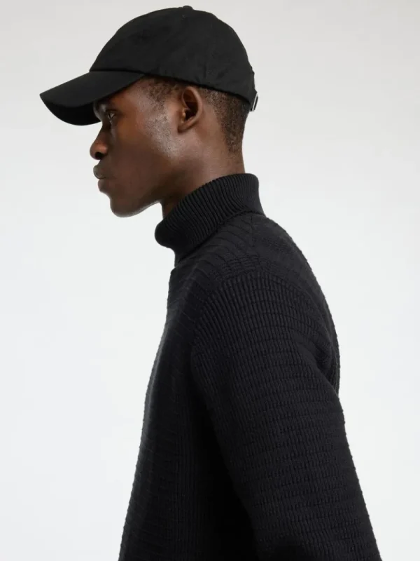 Strik>SELECTED STRUKTURERET RULLEKRAVE Black