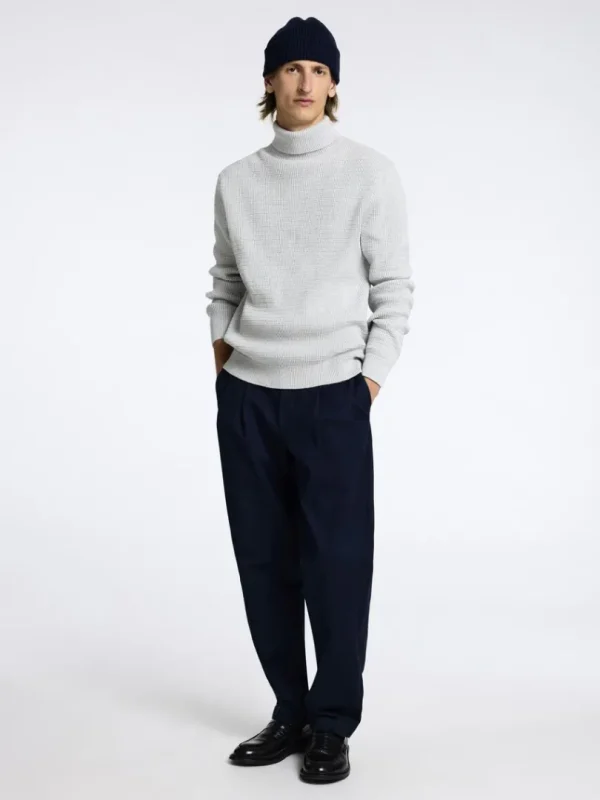 Strik>SELECTED STRUKTURERET RULLEKRAVE Grey