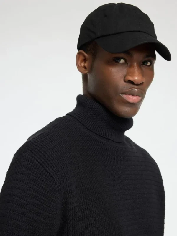 Strik>SELECTED STRUKTURERET RULLEKRAVE Black
