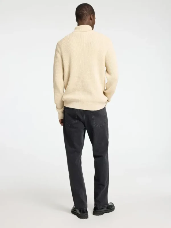 Strik>SELECTED STRUKTURERET RULLEKRAVE Beige
