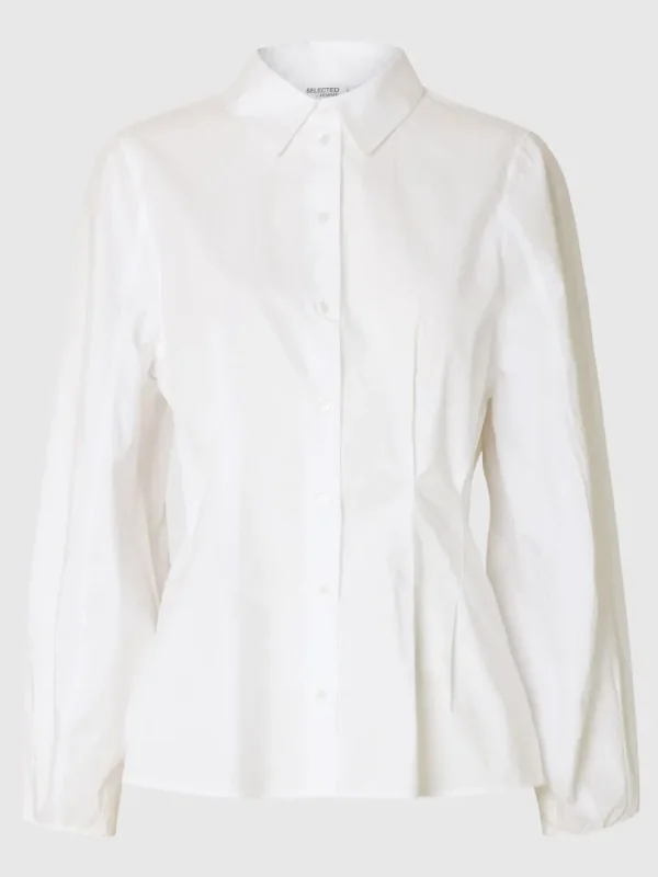 Skjorter>SELECTED STRUKTURERET SKJORTE White