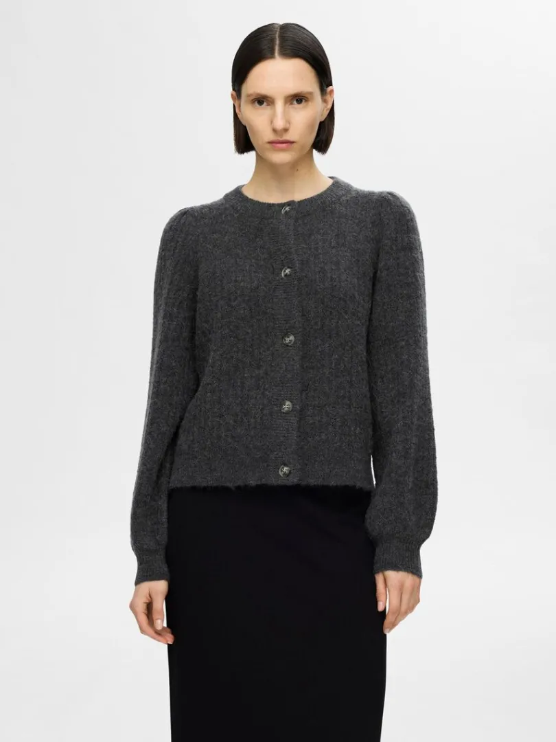struktureret_strikket_car_0-2.webp Strik>SELECTED STRUKTURERET STRIKKET CARDIGAN Grey