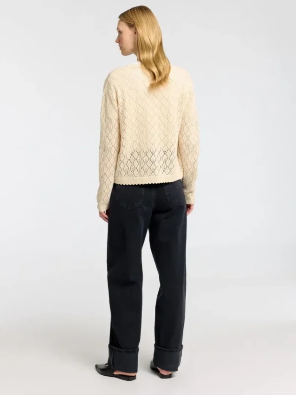 Strik>SELECTED STRUKTURERET STRIKKET CARDIGAN Beige