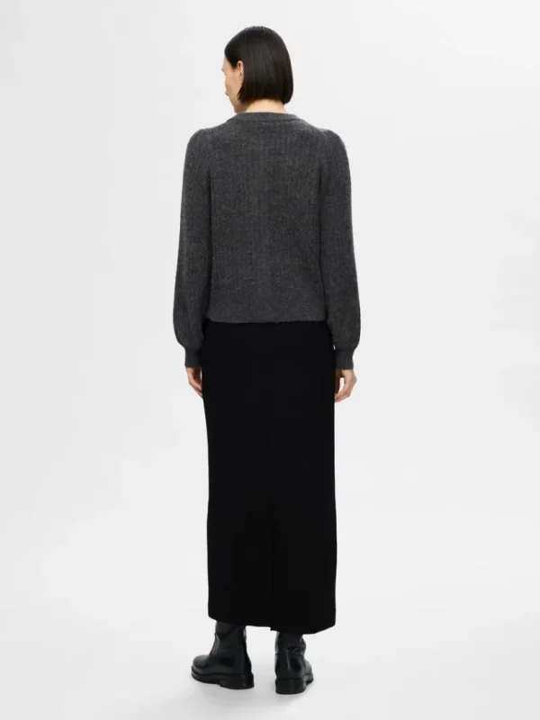 Strik>SELECTED STRUKTURERET STRIKKET CARDIGAN Grey