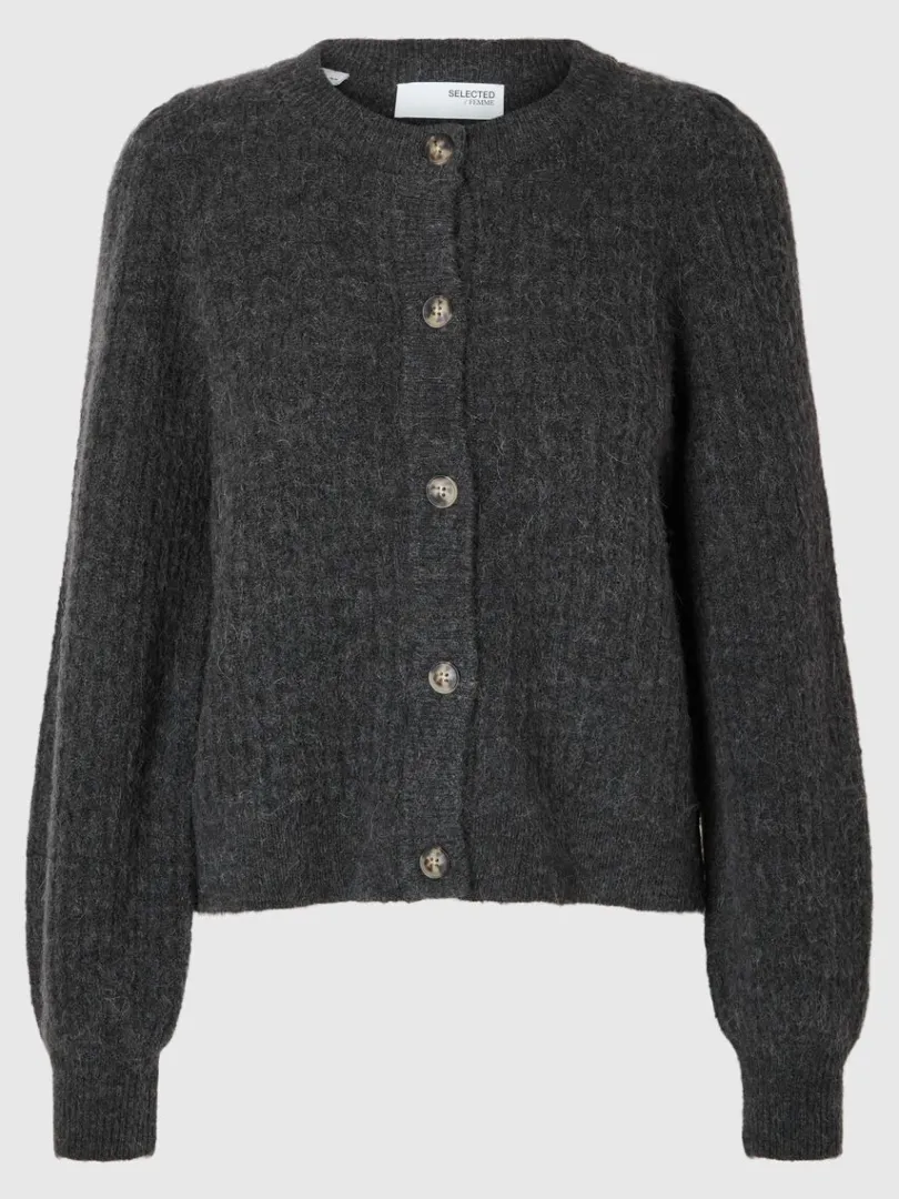 struktureret_strikket_car_5-2.webp Strik>SELECTED STRUKTURERET STRIKKET CARDIGAN Grey