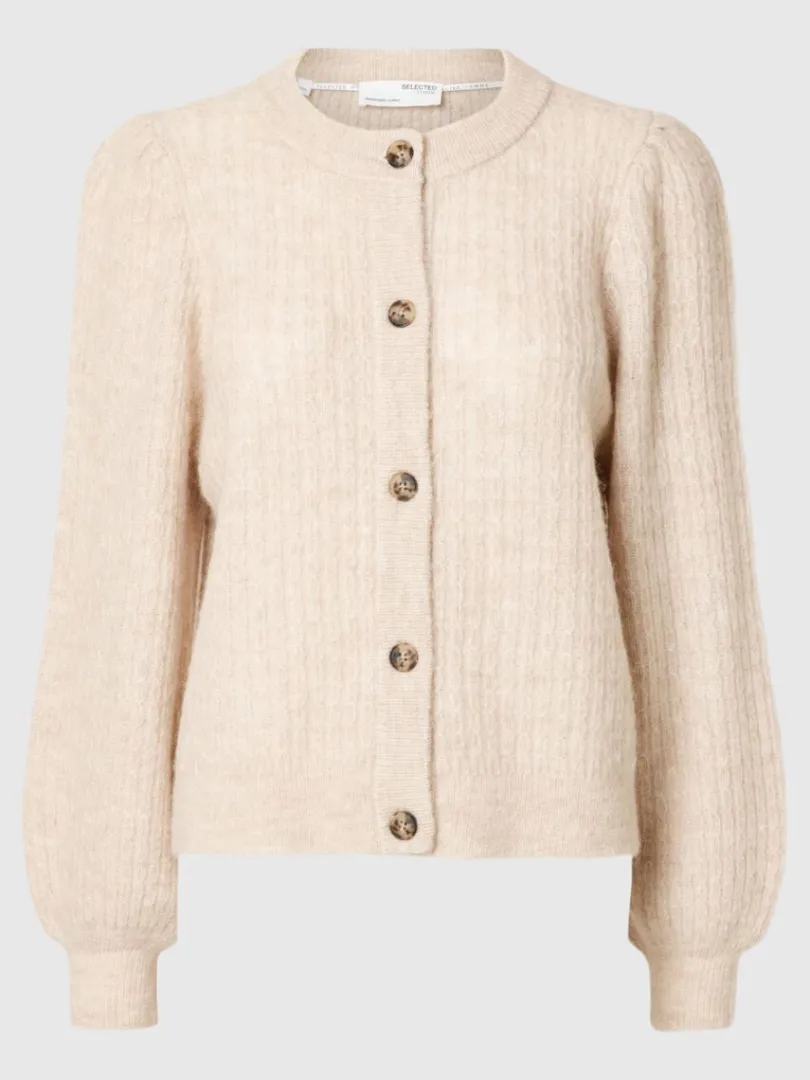 struktureret_strikket_car_5-3.webp Strik>SELECTED STRUKTURERET STRIKKET CARDIGAN Beige