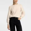 Strik>SELECTED STRUKTURERET STRIKTRØJE Beige