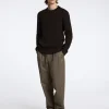 Strik>SELECTED STRUKTURERET SWEATER MED RUND HALS Brown