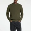 Strik>SELECTED STRUKTURERET SWEATER MED RUND HALS Green