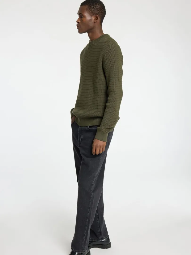 struktureret_sweater_med__2-1.webp Strik>SELECTED STRUKTURERET SWEATER MED RUND HALS Green