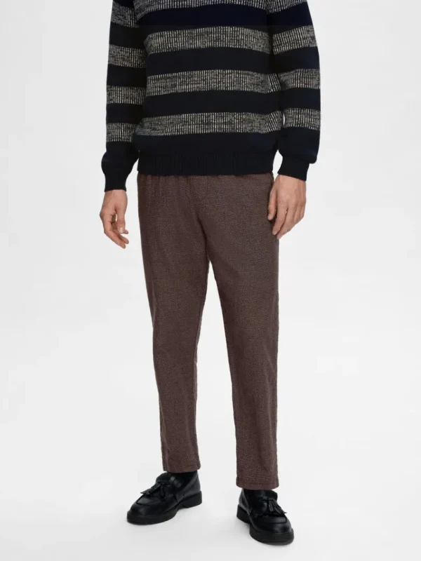 Bukser>SELECTED TAPERED SNØRE BUKSER Brown