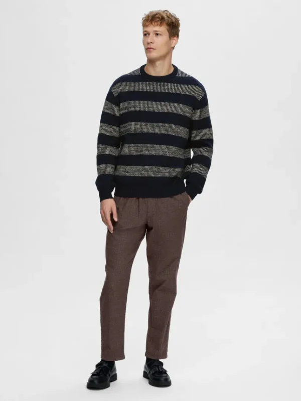 Bukser>SELECTED TAPERED SNØRE BUKSER Brown