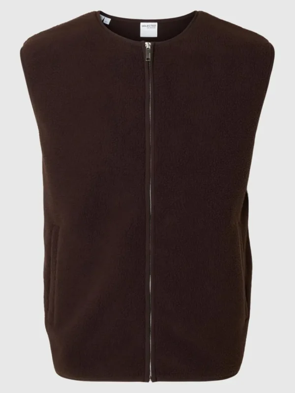 Overtøj>SELECTED TEDDY VEST Brown