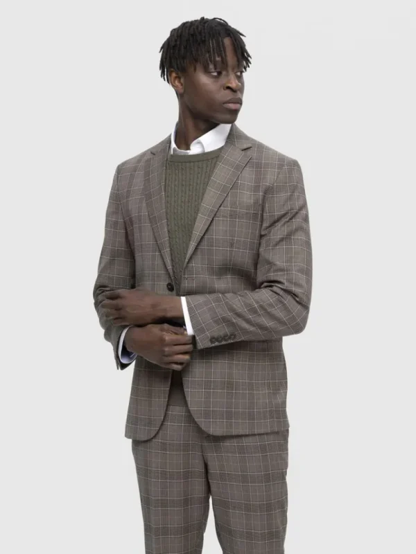 Jakkesæt & Blazers>SELECTED TERNET ENKELTRADET BLAZER Brown