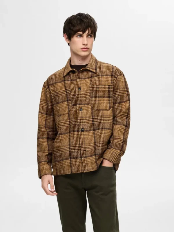 Overtøj | Skjorter>SELECTED TERNET OVERSHIRT Brown