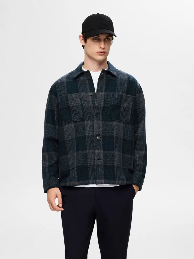 ternet_overshirt_0-4.webp Overtøj | Skjorter>SELECTED TERNET OVERSHIRT Blue