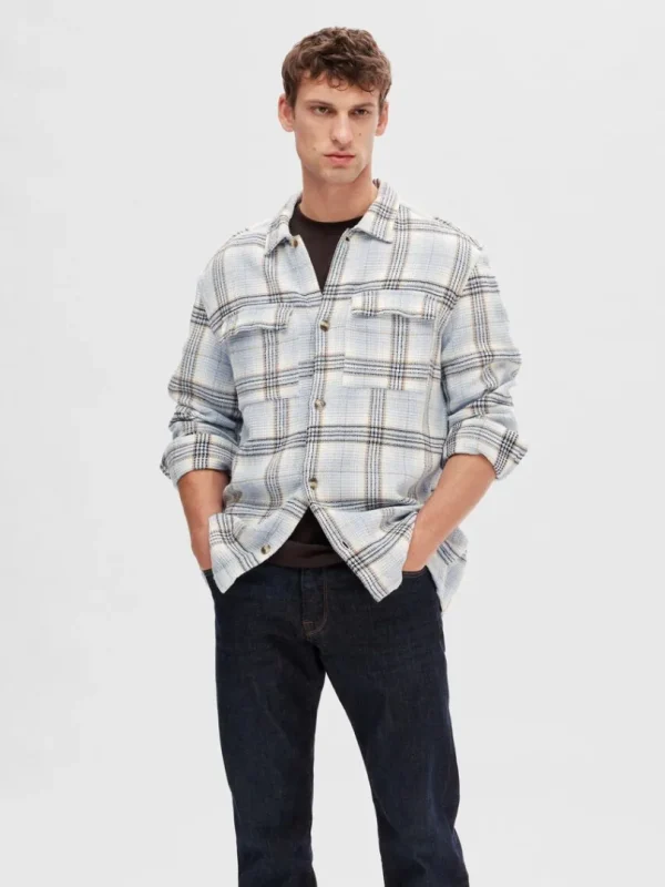 Overtøj | Skjorter>SELECTED TERNET OVERSHIRT Blue