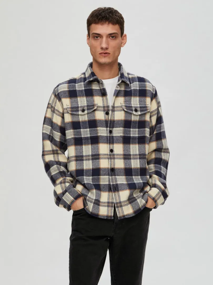 ternet_overshirt_0-6.webp Overtøj | Skjorter>SELECTED TERNET OVERSHIRT Blue