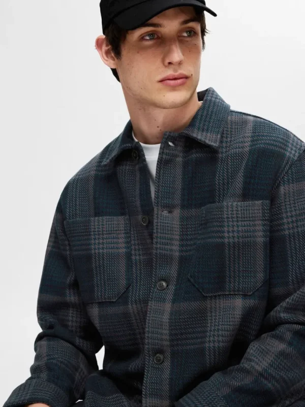 Overtøj | Skjorter>SELECTED TERNET OVERSHIRT Blue