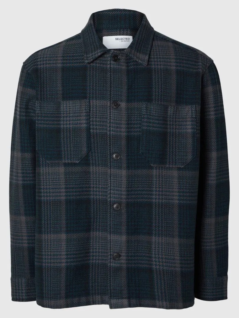 ternet_overshirt_4-4.webp Overtøj | Skjorter>SELECTED TERNET OVERSHIRT Blue