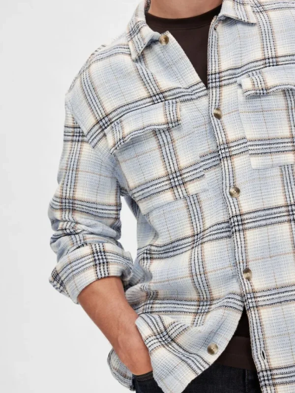 Overtøj | Skjorter>SELECTED TERNET OVERSHIRT Blue