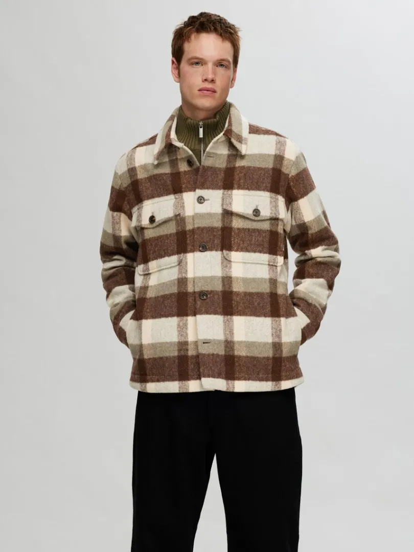 ternet_shacket_0-3.webp Overtøj | Skjorter>SELECTED TERNET SHACKET Brown