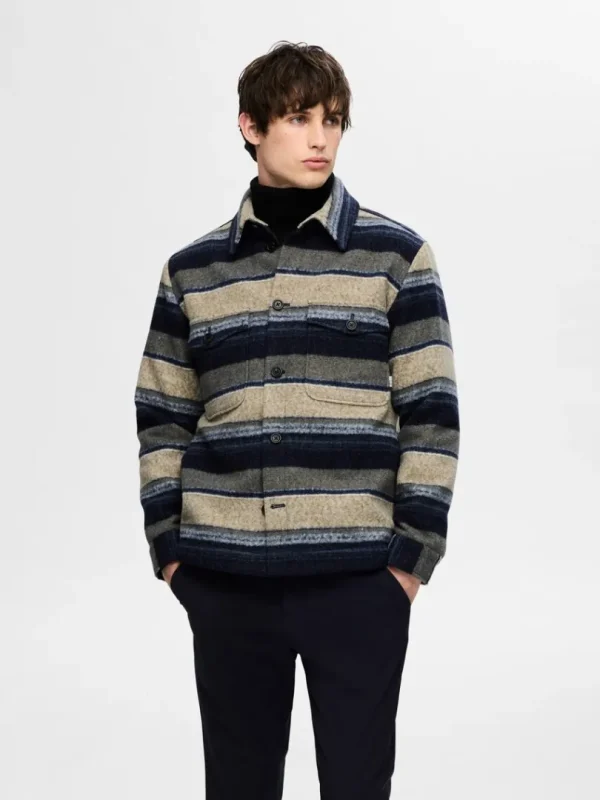 Overtøj | Skjorter>SELECTED TERNET SHACKET Blue