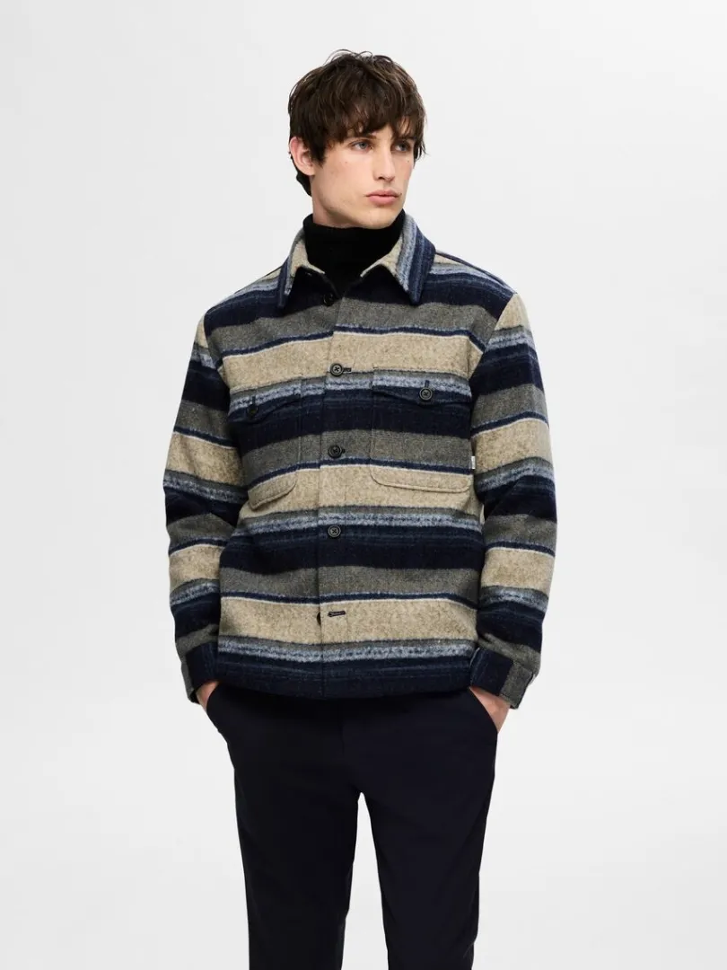 ternet_shacket_0.webp Overtøj | Skjorter>SELECTED TERNET SHACKET Blue